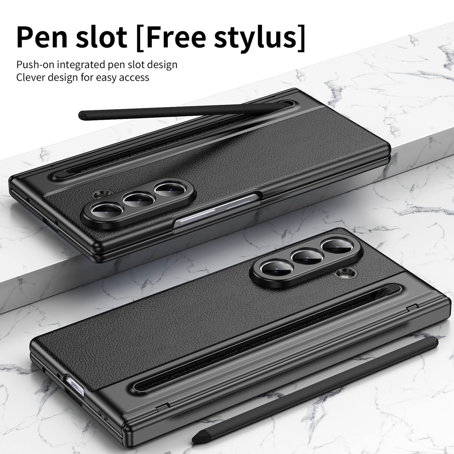 Pen slot [Free stylus]  
Push-on integrated pen slot design  
Clever design for easy access