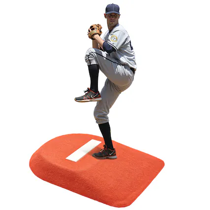 Front. VEVOR - Pitching Mound, Portable Baseball Game Mound, 42 in Indoor Outdoor Pitching Practice and Training Equipment - Red.