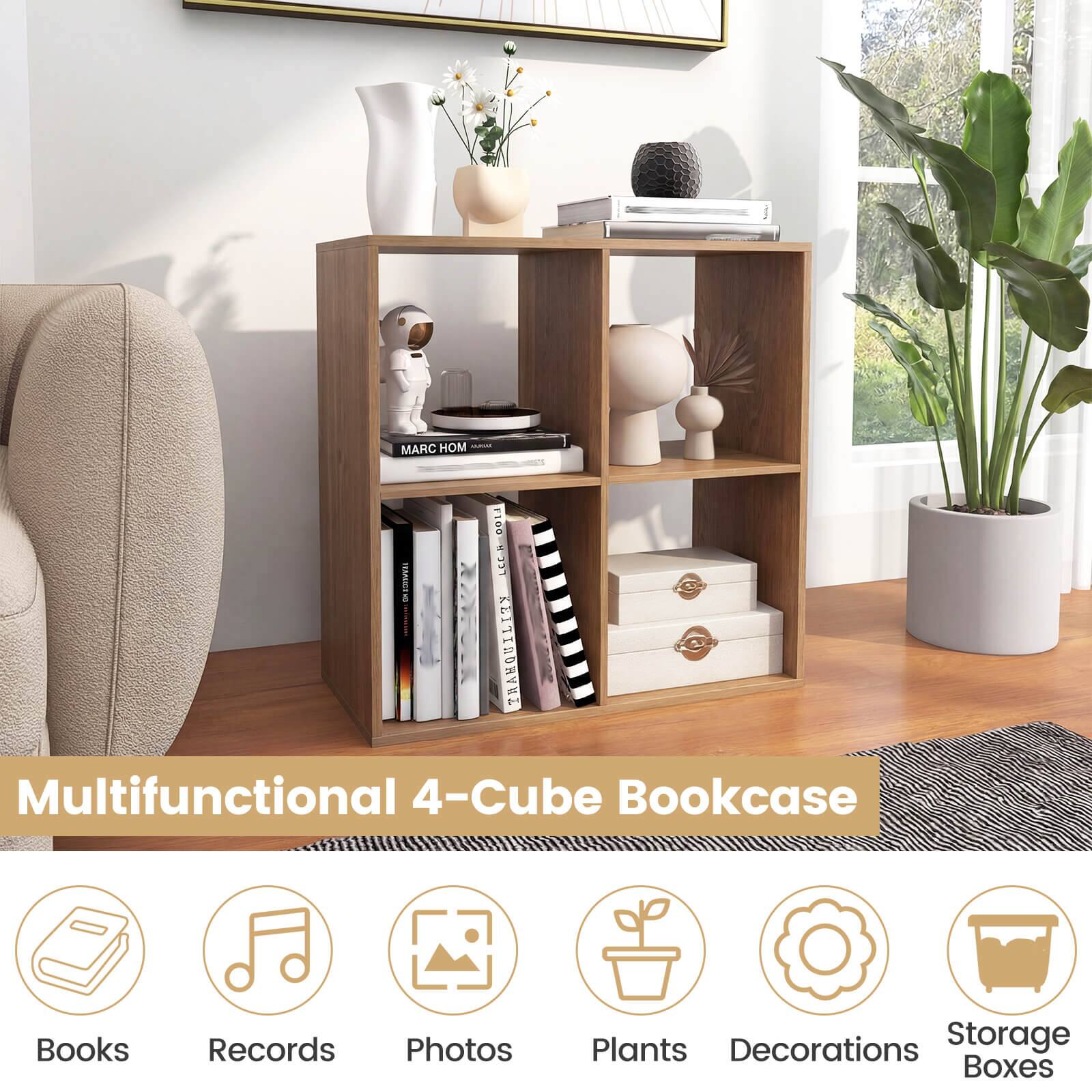 HOM I MARC F100 LCCA-O014 E HANIGENC e TRAHQUILIZY

Multifunctional 4-Cube Bookcase

Books Records Photos Plants Decorations Storage Boxes