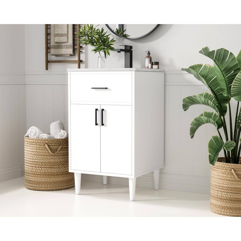 Alt View 8. Elegant Kitchen and Bath - Chandler 20 Inch Single Bathroom Vanity In White - White.