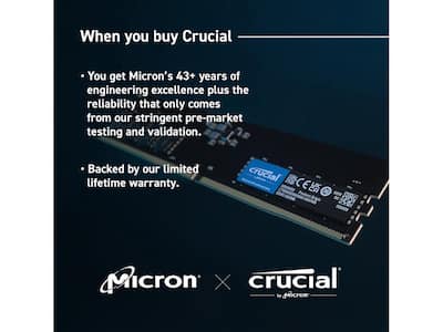Crucial 16GB DDR5 5600 (PC5 44800) Desktop Memory Model Crucial 16GB DDR5 5600 (PC5 44800) Desktop Memory Model