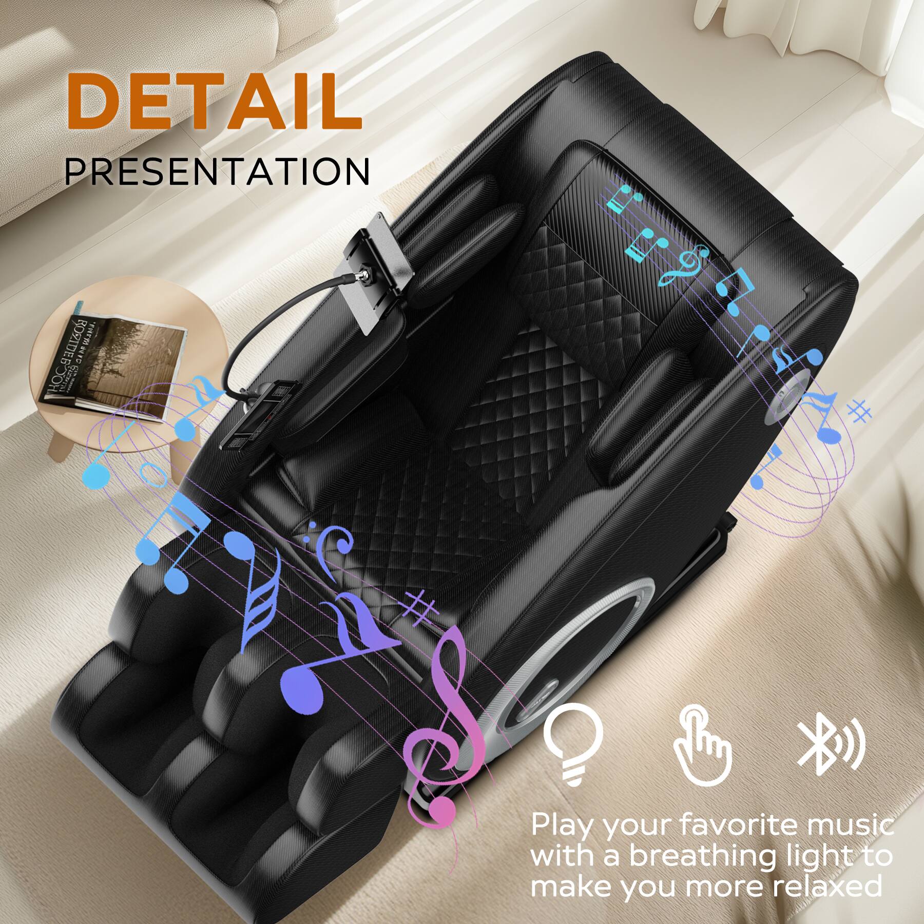 DETAIL PRESENTATION

Play your favorite music with a breathing light to make you more relaxed