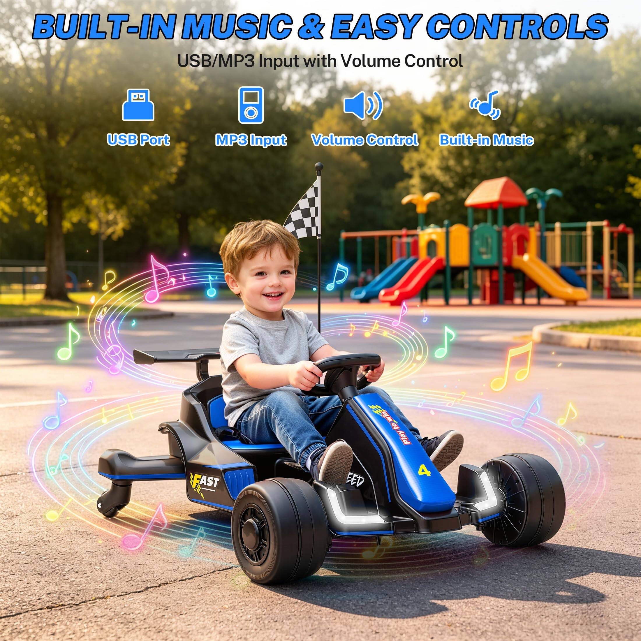 BUILT-IN MUSIC & EASY CONTROLS  
USB/MP3 Input with Volume Control  
USB Port  
MP3 Input  
Volume Control  
Built-in Music