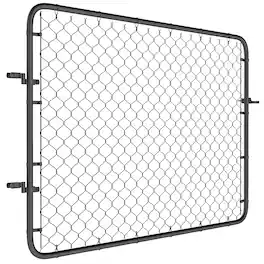 Outsunny - Garden Gate Chain Link Fence Gate, Galvanized Steel Garden Door for Yard Entrance Way - Black