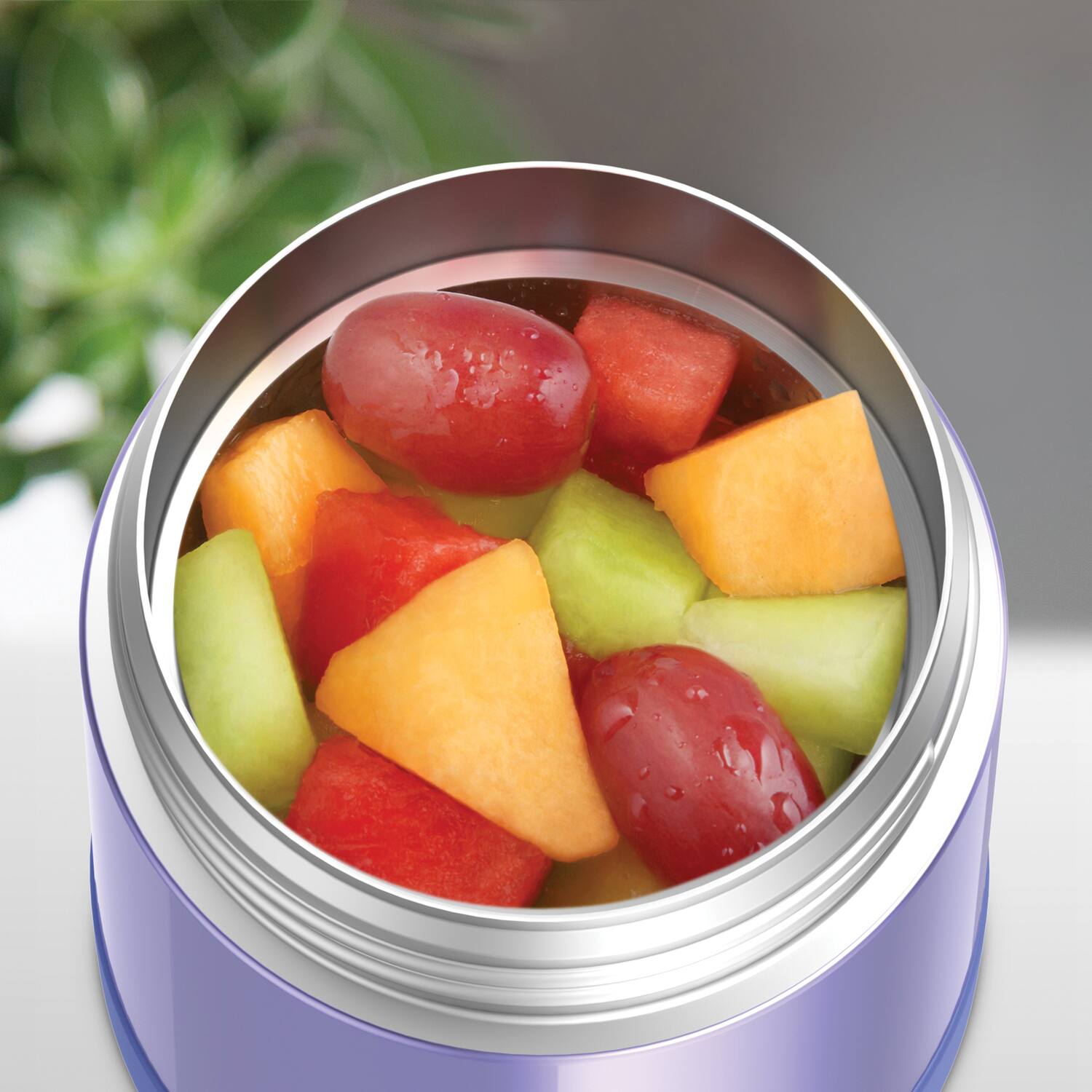 Left. Thermos - Thermos 10 oz. Kid's Funtainer Insulated Stainless Food Jar - Violet - Violet.