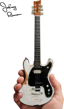 Axe Heaven - The Ramones - Johnny Ramone Signature 1965 Mosrite Ventures II 10 Inch Miniature Guitar - COLLECTIBLES - Multicolor