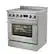 Angle. Forno Appliances - 30 in. Wide 0 Elements Torino 4.32 Cu. Ft. Freestanding Induction True Convection Range - Silver.