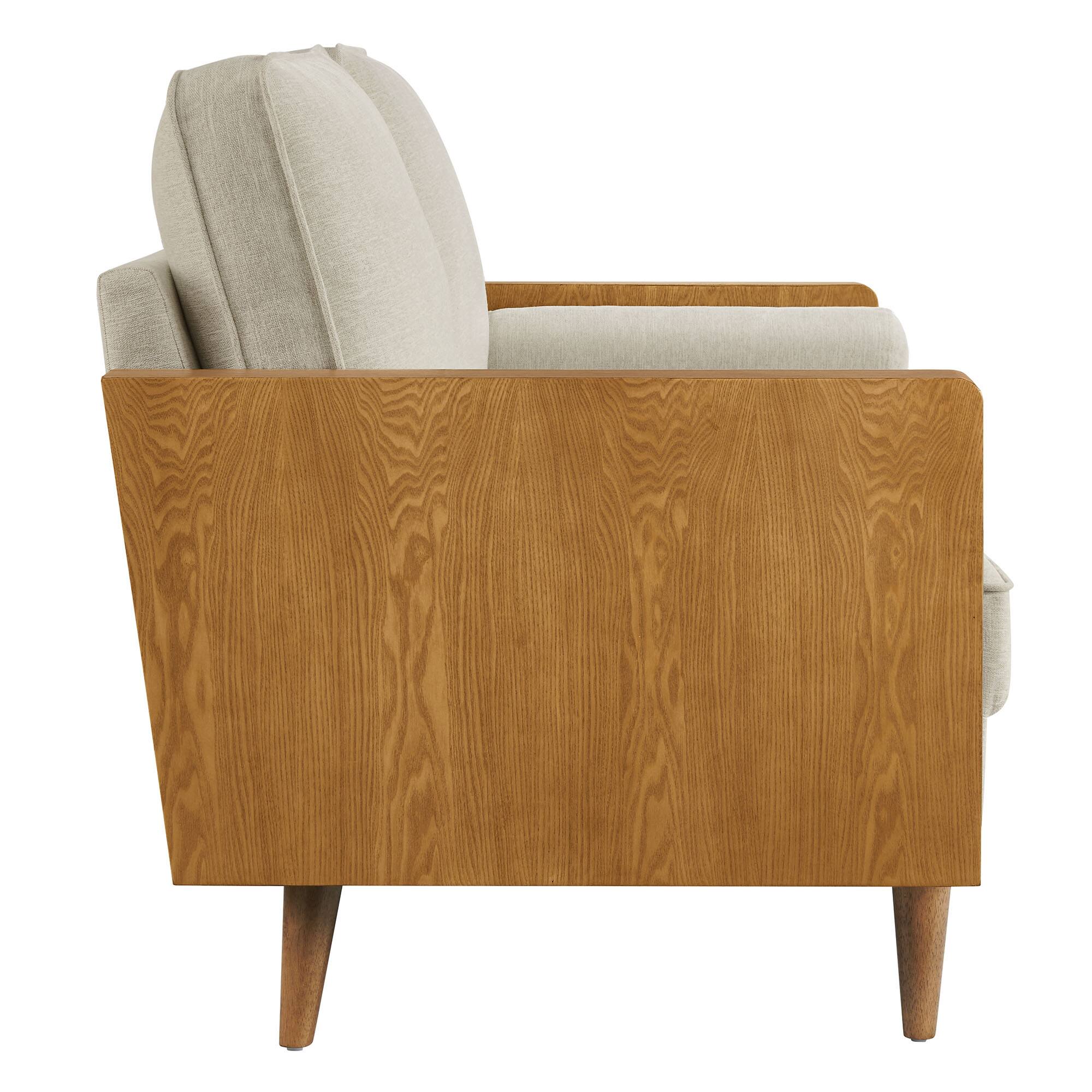 Alt View 2. Modway - Kellan Loveseat - Walnut Heathered Weave Light Beige.