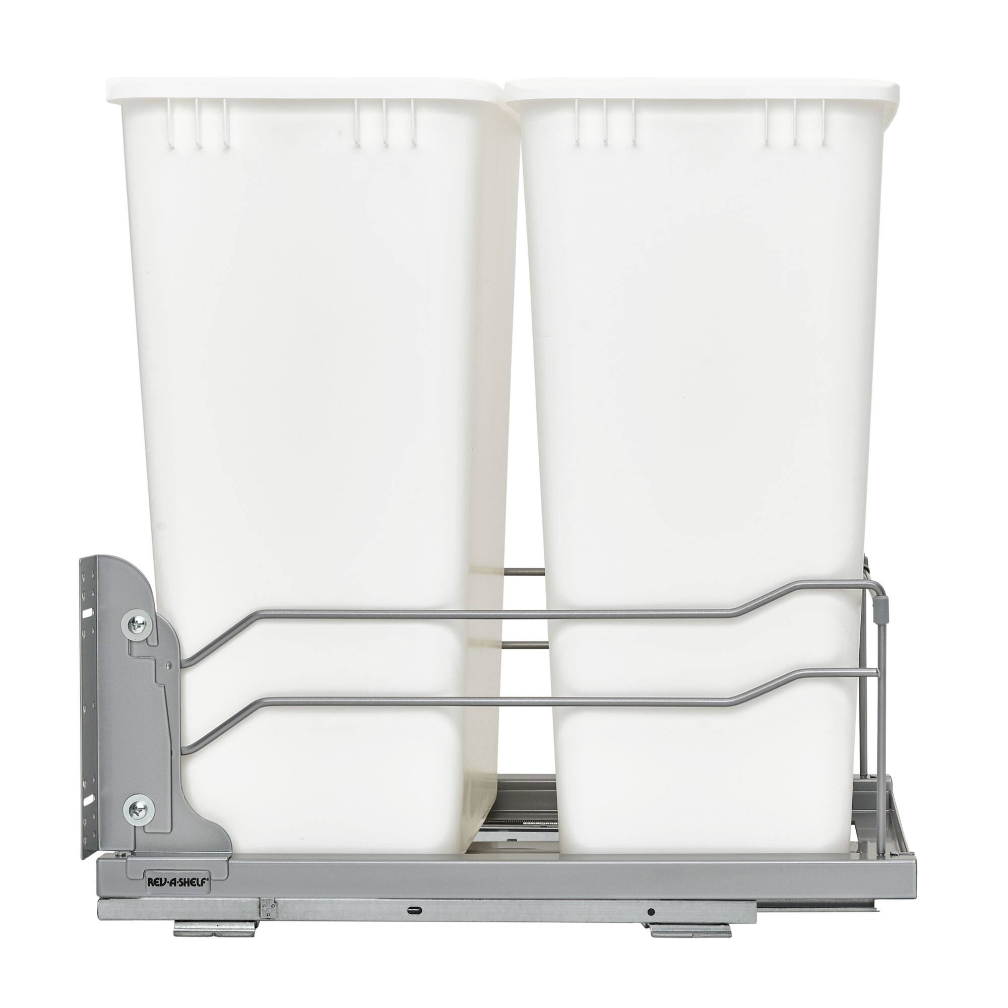 Alt View 8. Rev-A-Shelf - Rev-A-Shelf Double Pullout Trash Cans 50 qt. with Soft-close, 53WC-2150SCDM-211 - White.