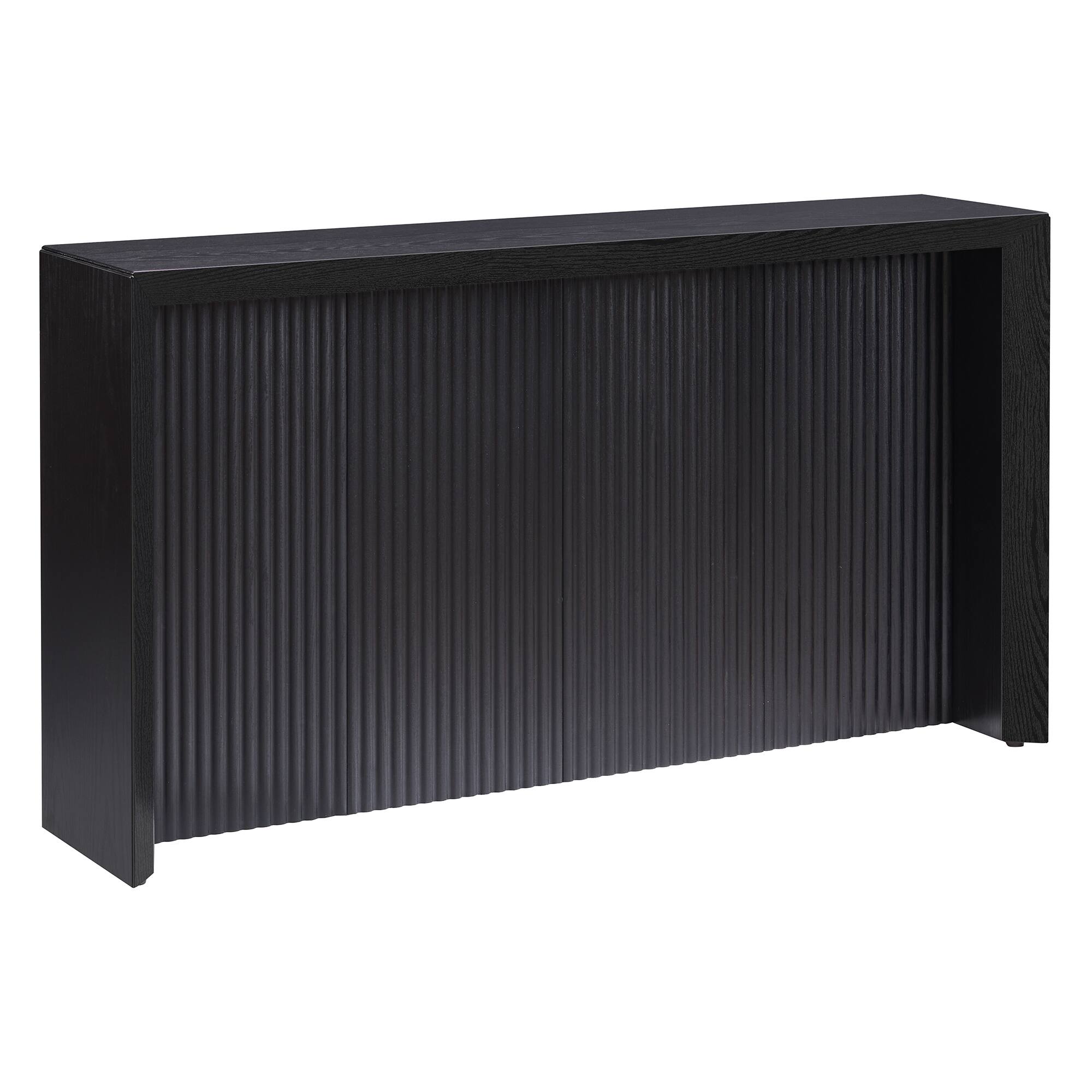 Hudson&Canal - Piedmont 56" Wide Rectangular Fluted Console Table - Black