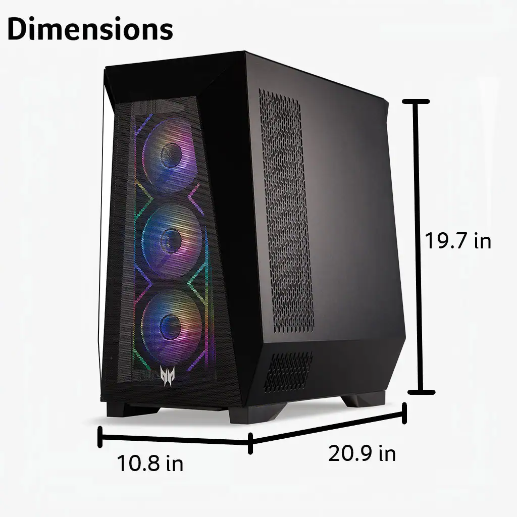 Dimensions: 19.7 in x 10.8 in x 20.9 in