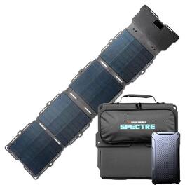 Dark Energy - Poseidon Pro 10,000 mAh Power Bank with Spectre 56W Folding Solar Panel | Complete Off-Grid Solar Power Generator - Black