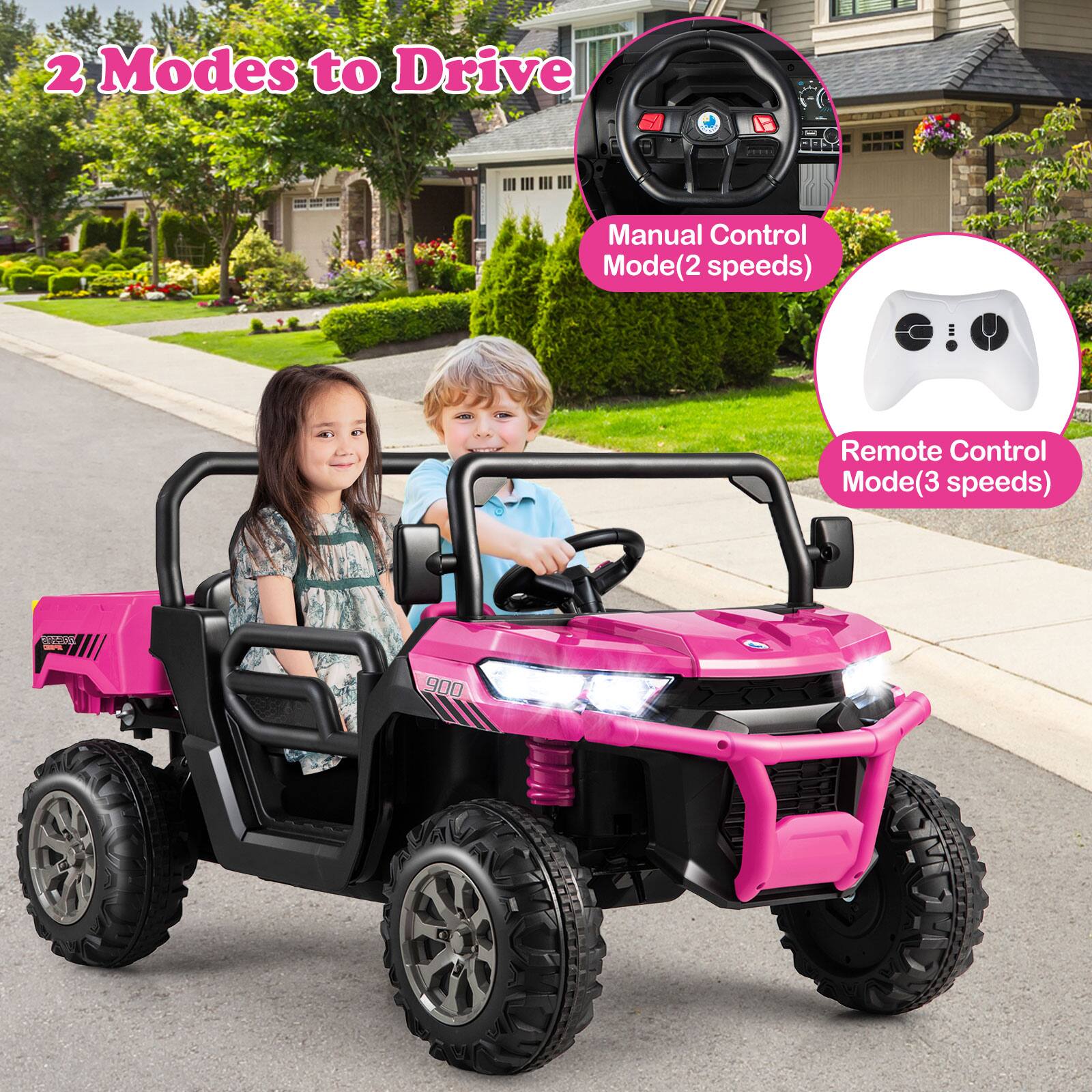 2 Modes to Drive

Manual Control Mode (2 speeds)

Remote Control Mode (3 speeds)