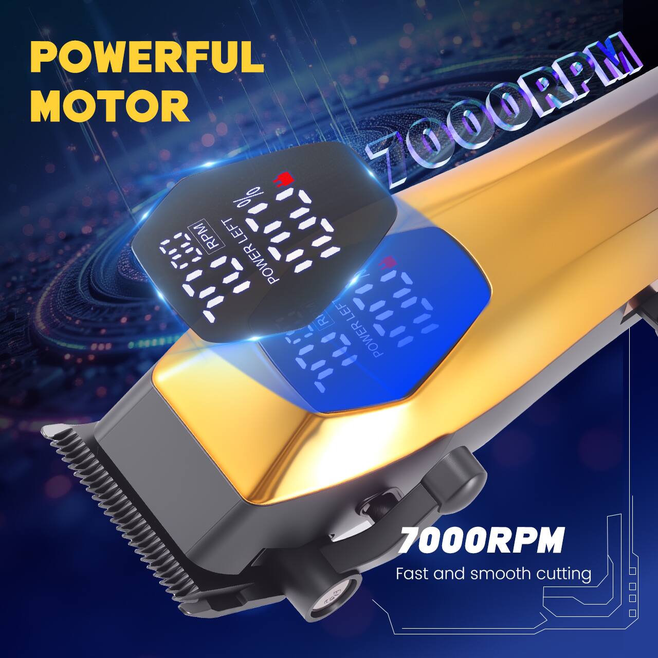 POWERFUL MOTOR  
7000RPM  
Fast and smooth cutting