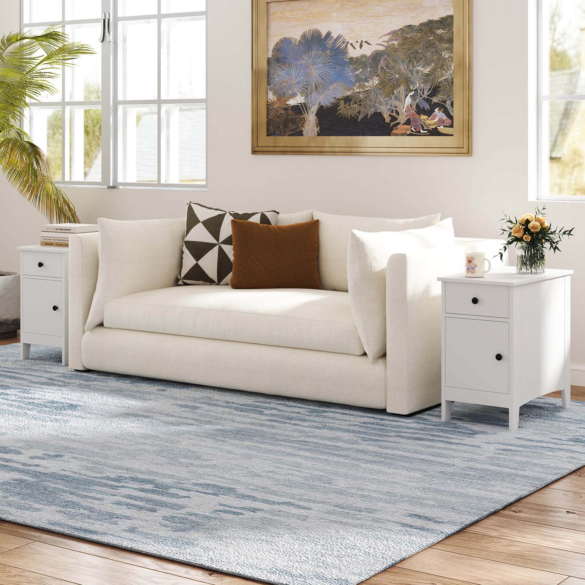 Alt View 3. Costway - Costway End Table with Charging Station Flip Top Bedside Table with USB Ports & Outlets White - White.