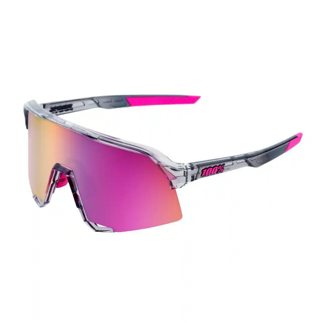 Front. 100% - 100% S3 Sunglasses Polished Grey Purple Mirror Lens - N/A.