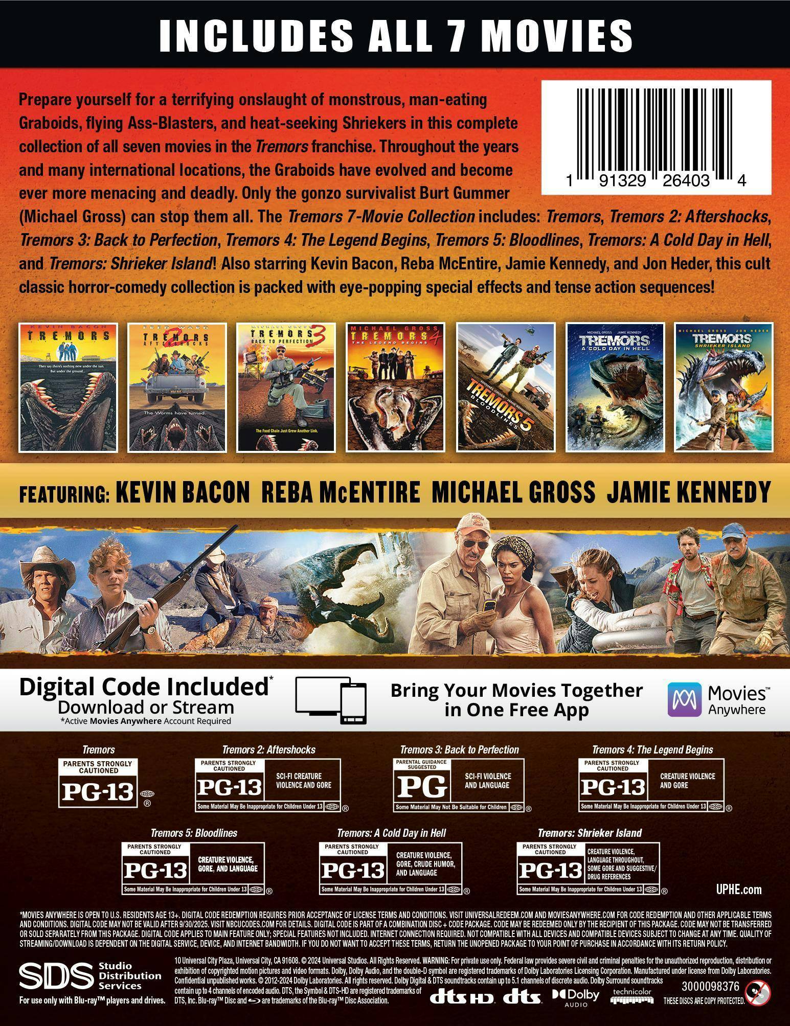 Back. Tremors 7-Movie Collection - Limited Edition Glow-in-the-Dark Steelbook [Blu-ray].