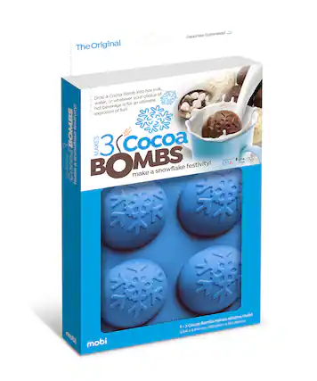 The Original Happiness Guaranteed
Drop a Cocoa Bomb into hot milk, water, or whatever your choice of hot beverage is for an ultimate explosion of fun! Makes 3 Cocoa Bombs make a snowflake festivity!
1-3 Cocoa Bombs Halves silicone mold
6.64 x 9.64 inch (168.69mm x 244.89mm)
mobi.