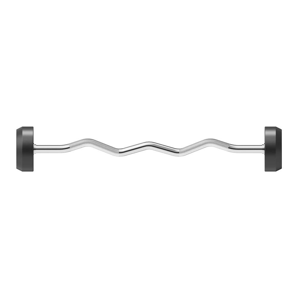 Alt View 1. Power Systems - Pro -Style Fixed Barbell  - 80lbs Weight Bar w/EZ Curl Handle for Home Gym Training - Black.
