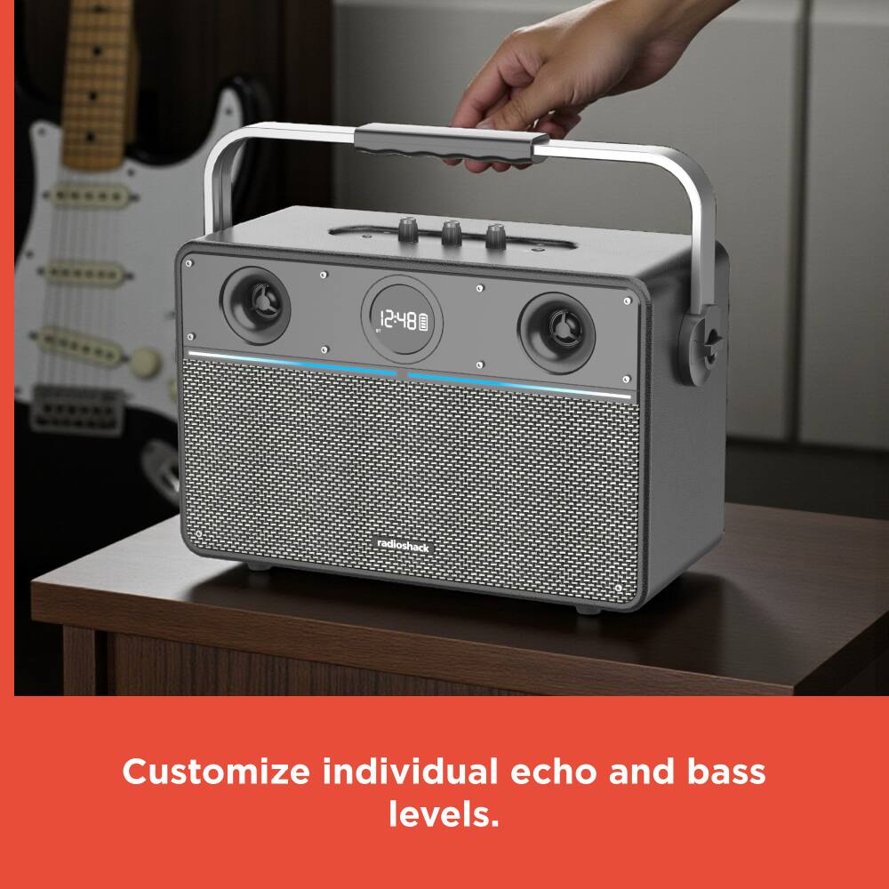 12:48  
radioshack  
Customize individual echo and bass levels.