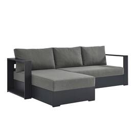 Modway - Tahoe 2-Piece Outdoor Powder-Coated Aluminum Left-Facing Chaise Sectional Sofa Set - Gray Charcoal