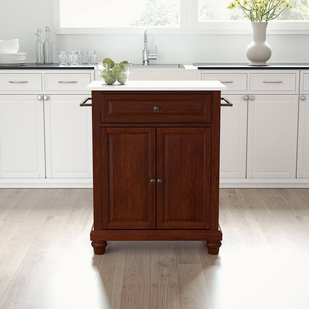 Alt View 7. Crosley Furniture - Cambridge Stone Top Portable Kitchen Island/Cart - Mahogany.