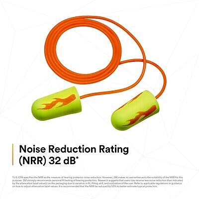 Noise Reduction Rating (NRR) 32 dB*

*U.S. EPA uses the NRR as the measure of hearing protector noise reduction. Human ear anatomy varies, so the NRR for this product is based on the average performance of the product. The NRR is the average noise reduction of the product when properly fitted. The NRR is the average noise reduction of the product when properly fitted. The NRR is the average noise reduction of the product when properly fitted. The NRR is the average noise reduction of the product when properly fitted. The NRR is the average noise reduction of the product when properly fitted. The NRR is the average noise reduction of the product when properly fitted. The NRR is the average noise reduction of the product when properly fitted.