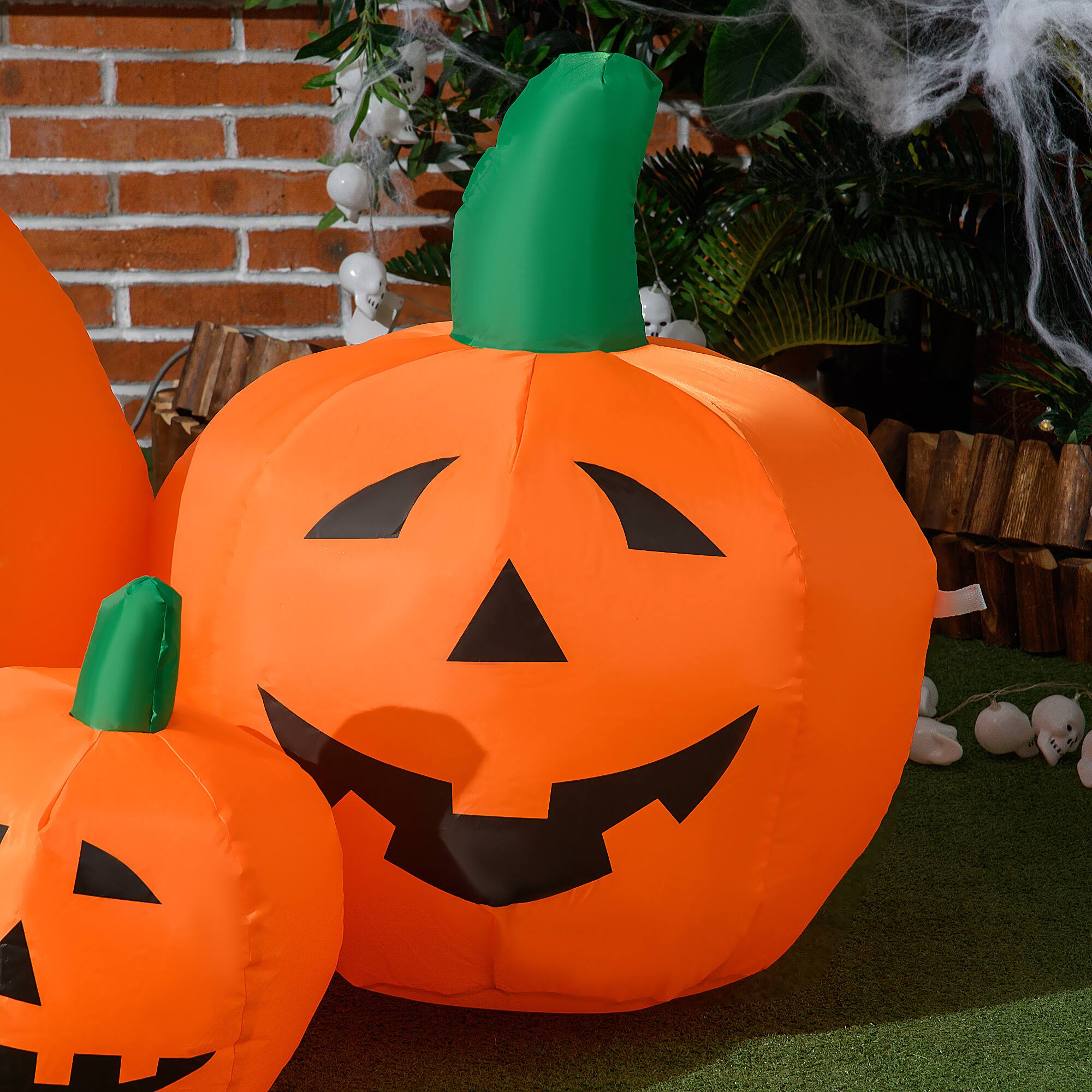 Alt View 8. Outsunny - 73"L Inflatable Halloween Decoration,5 Pumpkin, Blow Up Outdoor LED Yard Display, Waterproof - multi-colored.