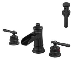 Classic 8 in. Widespread Double Handle Bathroom Faucet with Pop Up Drain, Water Supply Hoses in Oil Rubbed Bronze