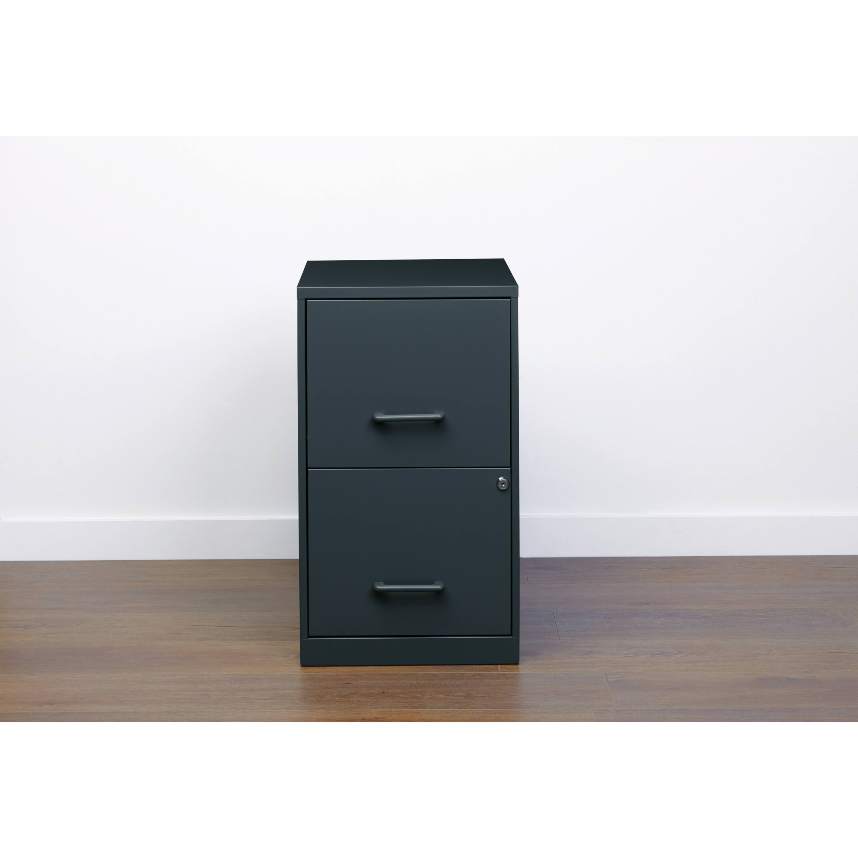 Alt View 15. Hirsh - Office Designs 18in. 2-Drawer Metal File Cabinet - Charcoal.