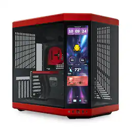 HYTE - Y70 touch infinite Dual Chamber ATX Mid Tower Modern Aesthetic Case With Integrated 2.5K IPS Touchscreen - Black Cherry