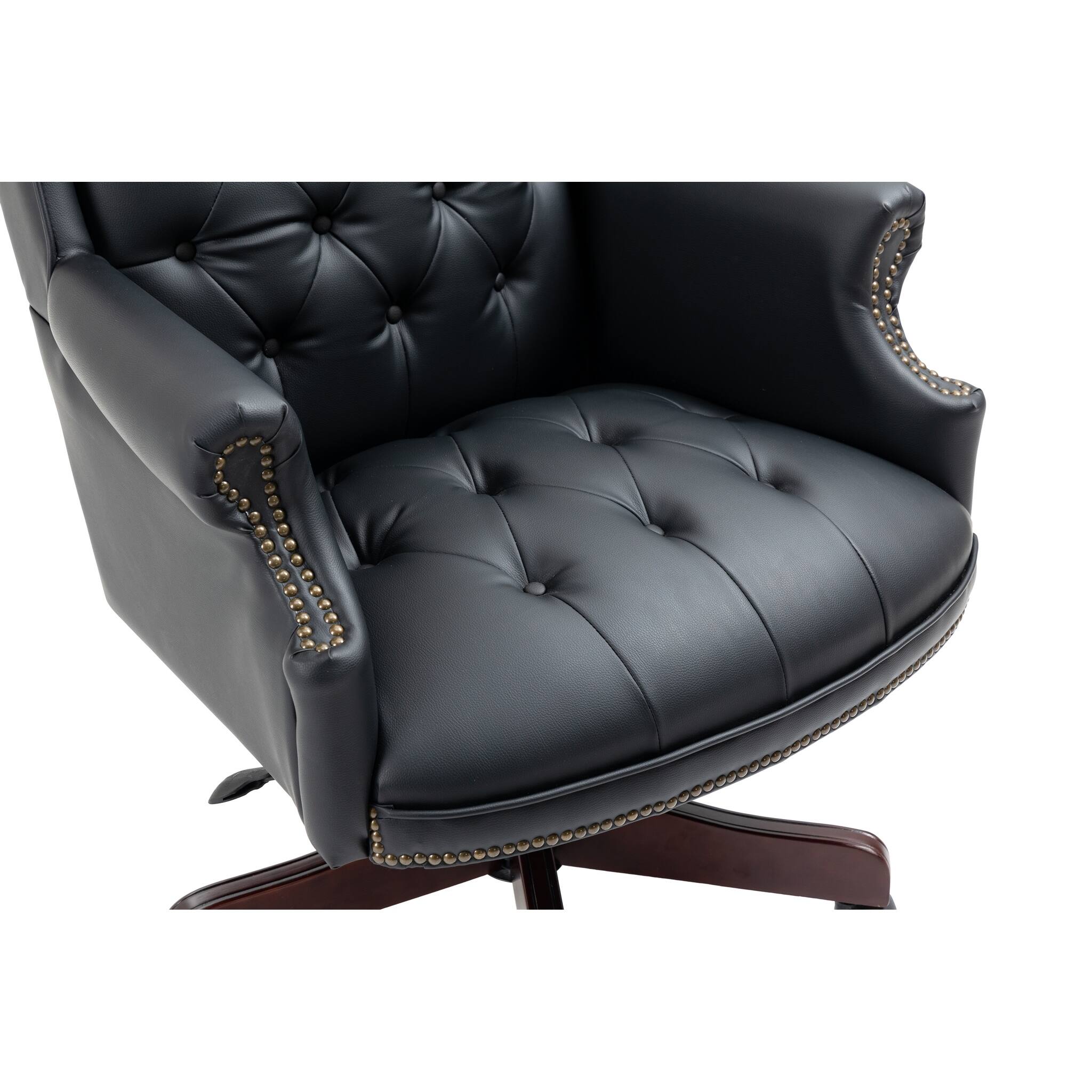 Alt View 7. Forest'nSky - Black Executive Office Chair with Smooth Glide Caster Wheels - Black.