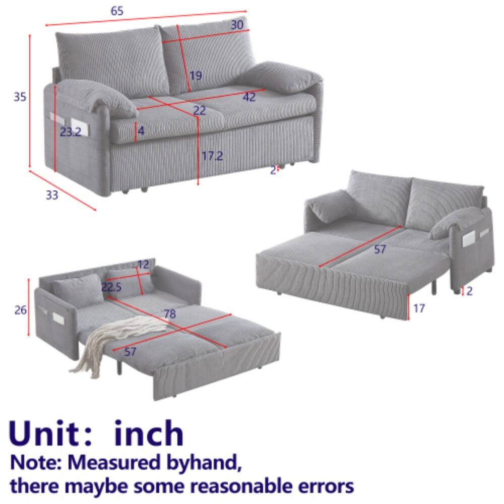 65 30 19 35 22 42 23.2 4 17.2 2 33 12 57 26 22.5 78 17 2 57  
Unit: inch  
Note: Measured by hand, there may be some reasonable errors