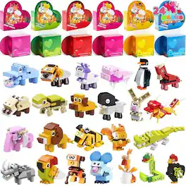 Joyfy - Heart shape boxs with cute animal building blocks