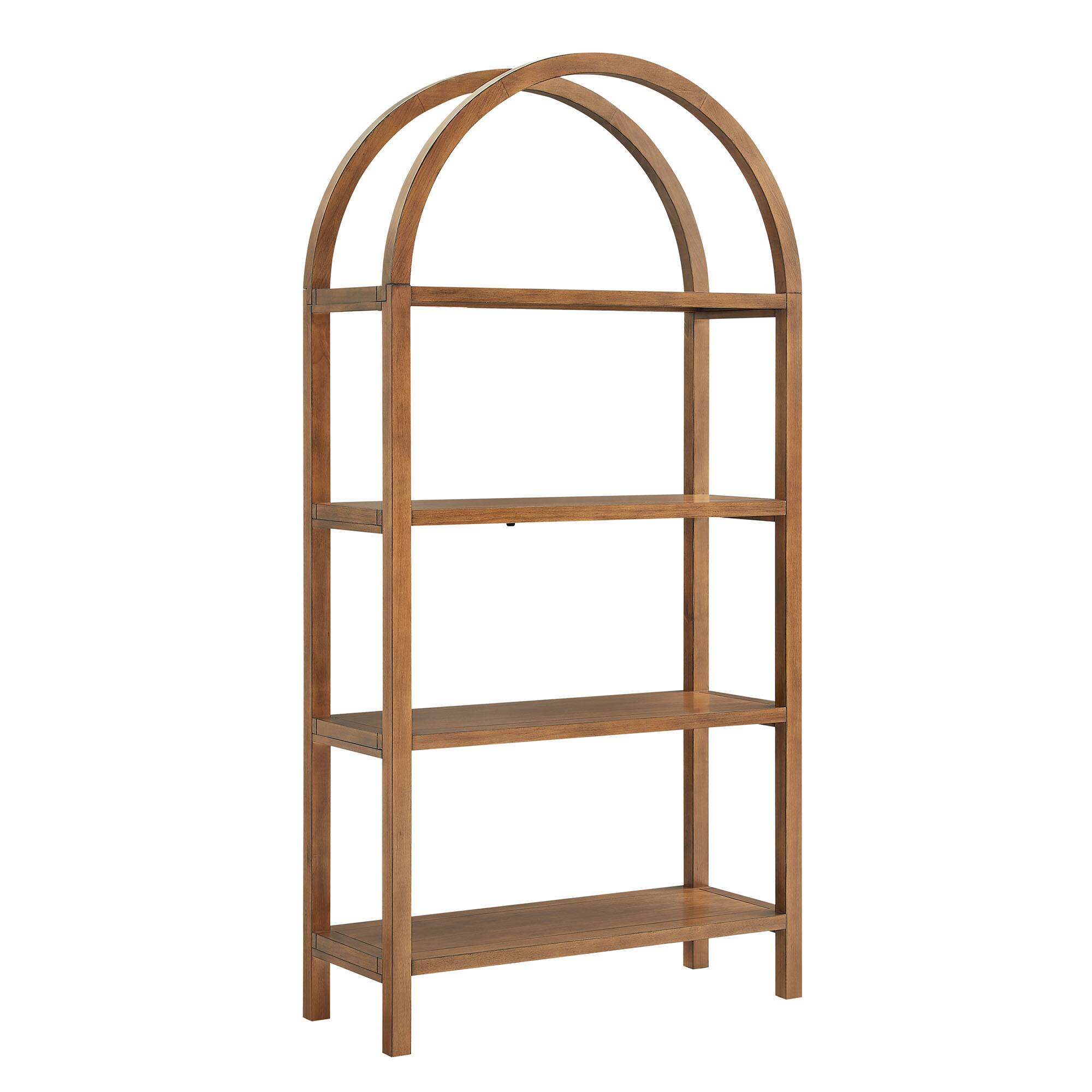 Angle. Modway - Vexley 72 Inch Large Arched Bookshelf by Modway - Walnut.