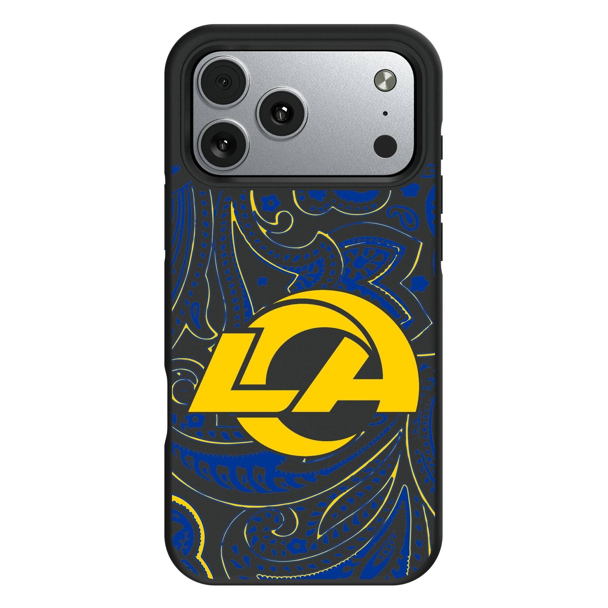 Front. Keyscaper - Los Angeles Rams Bump Case with 8.2ft Drop Protection - 16 - Multicolor.