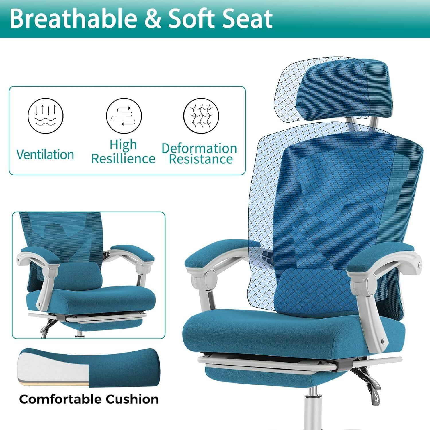 Breathable & Soft Seat

- Ventilation
- High Resilience
- Deformation Resistance

Comfortable Cushion