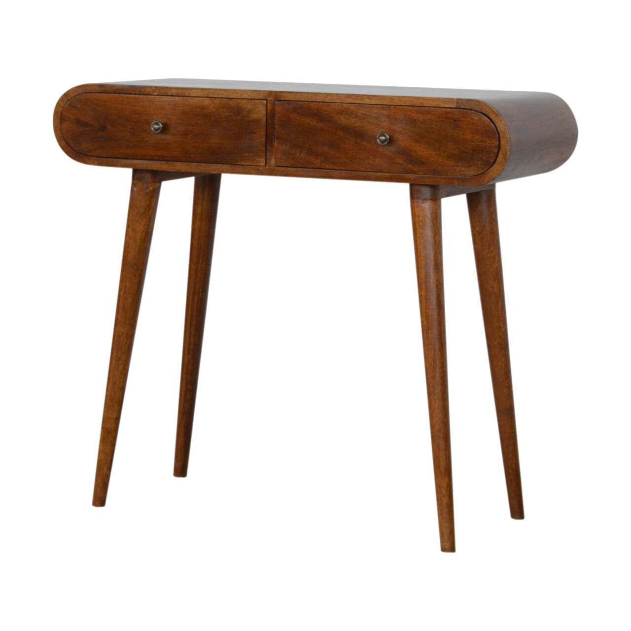 Angle. Artisan Furniture - Chestnut London Console Table - Dark Brown.