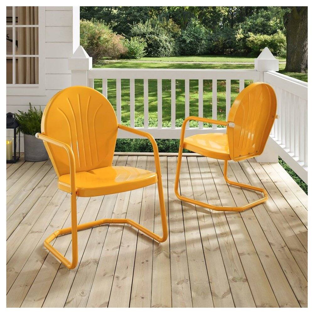 Alt View 1. Crosley Furniture - Griffith Retro Outdoor Chair - Tangerine Gloss.