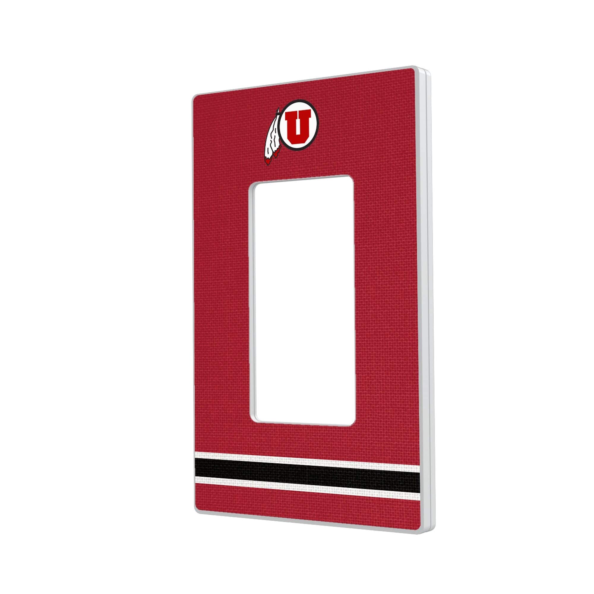 Keyscaper - Utah Utes Stripe Design Single Rocker Light Switch Plate - Multicolor