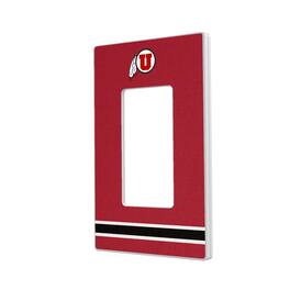 Keyscaper - Utah Utes Stripe Design Single Rocker Light Switch Plate - Multicolor