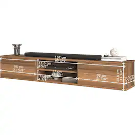 Atelier Mobili - Floating TV Stand for 75 Inch TVs, Modern Entertainment Center - Brown