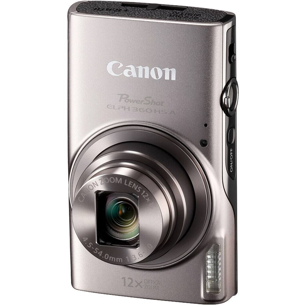 Canon PowerShot ELPH 360 HSA ELPH 360 HS A ZOOM CANON ON LENS 12x 1OFF ON O 4.5-54.0mm 13.6-7.0 12x X OPTICAL ZOOM