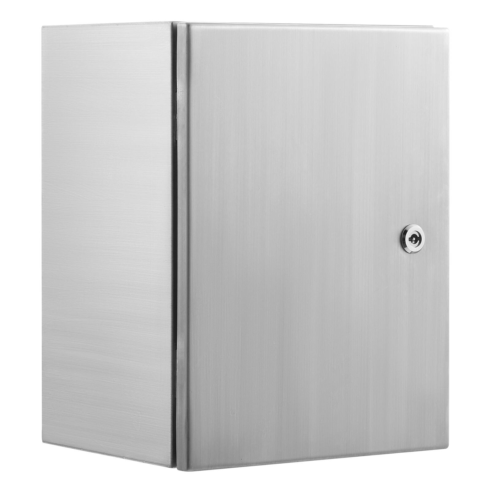 Alt View 5. VEVOR - Steel Electrical Box, 16 x 12 x 10 in, 304 Stainless Steel Electrical Enclosure Box, Wall-Mounted Outdoor Electrical - Silver.