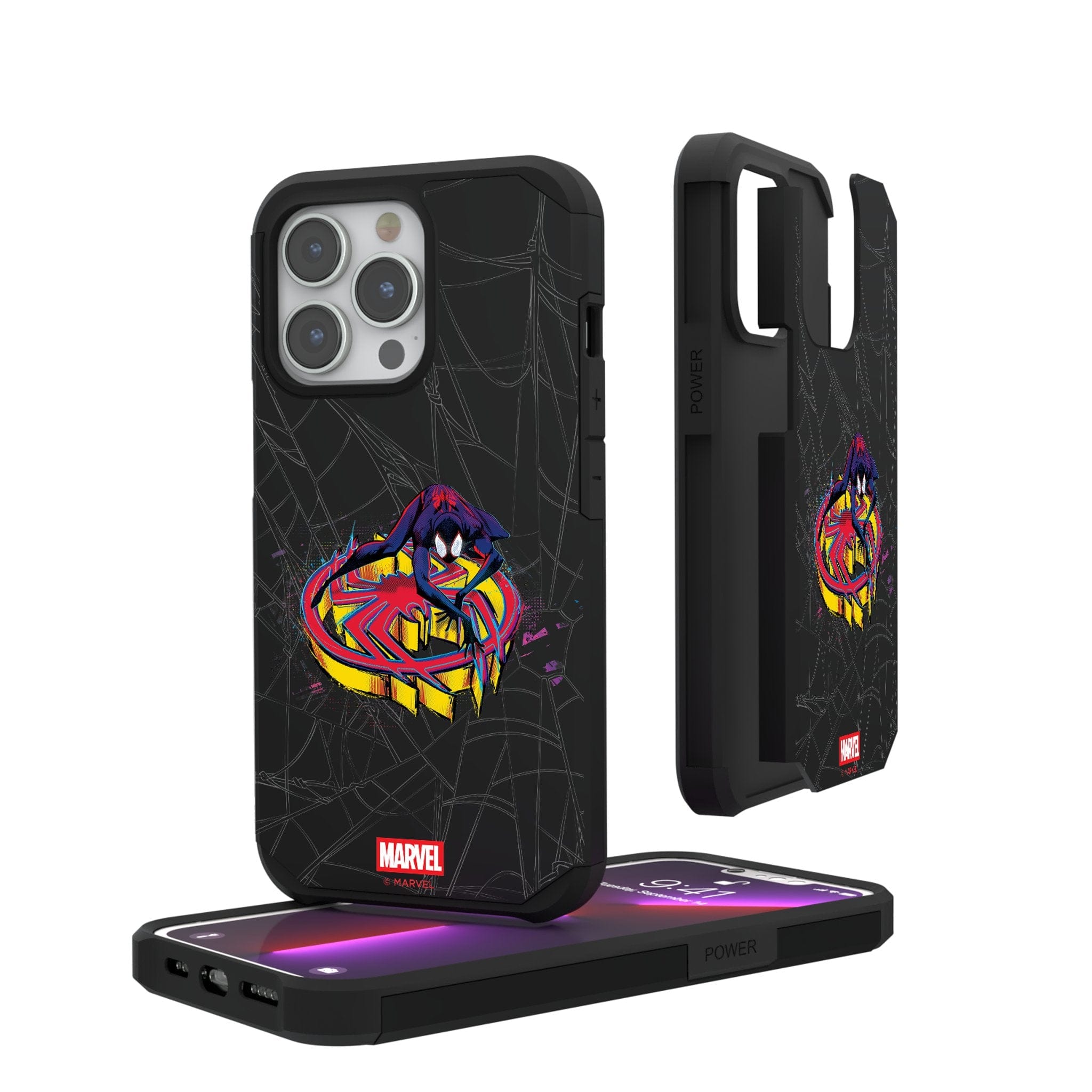 Keyscaper - Marvel Badge Rugged Phone Case - Apple iPhone 13 Pro - Miles Morales 2