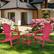 Angle. Costway - 2 PCS Patio Adirondack Chair Weather Resistant Garden Deck with Cup Holder - Red.