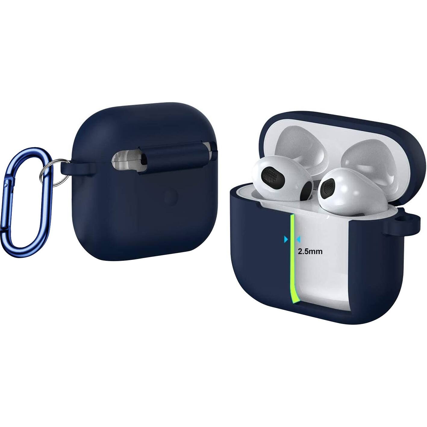 Alt View 12. SaharaCase - Venture Series Silicone Combo Kit Case for Apple AirPods (3rd Generation) - Blue.