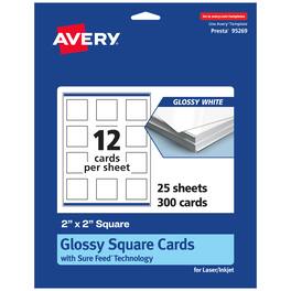 Avery - Printable Business Cards, 2" x 2", Glossy 300ct - White