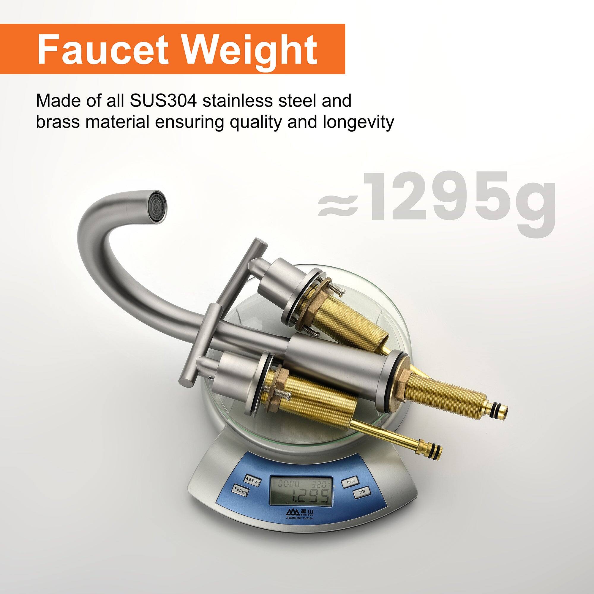 Faucet Weight

Made of all SUS304 stainless steel and brass material ensuring quality and longevity

≈1295g