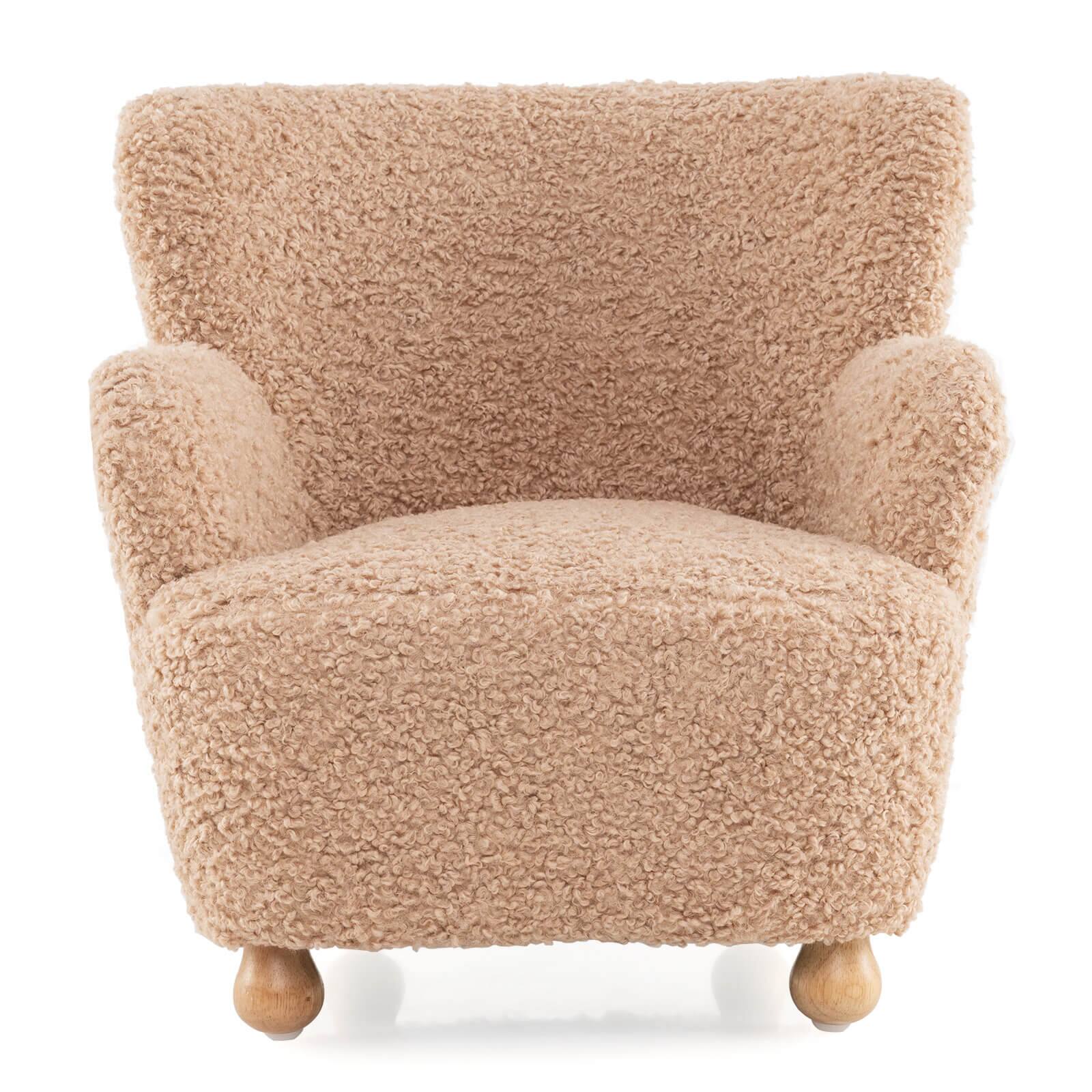 Alt View 9. Costway - Costway Sherpa Kids Sofa with Solid Rubber Wood Legs for Boys & Girls Aged 3+ for Bedroom - Nude Pink.